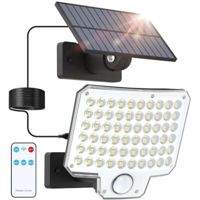LUTEC Solarlampen für Außen mit Fernbedienung, 6500K LED Außenlampe mit PIR-Bewegungsmelder, IP65 Wasserdicht Solarleuchte mit 5m Kabel, 3 Modi (1 Stück) LUTEC Solarlampen für Außen mit Fernbedienung, 6500K LED Außenlampe mit PIR-Bewegungsmelder, IP65 Wasserdicht Solarleuchte mit 5m Kabel, 3 Modi (1 Stück)