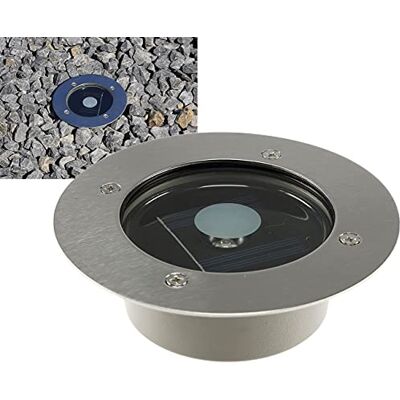 ChiliTec Bodeneinbaustrahler mit Solar Rund Ø 12 x 4cm Edelstahl/Weiß IP44, LED, Für Außen, Witterungsbeständig, Garten Terrasse Wegleuchte ChiliTec Bodeneinbaustrahler mit Solar Rund Ø 12 x 4cm Edelstahl/Weiß IP44, LED, Für Außen, Witterungsbeständig, Garten Terrasse Wegleuchte