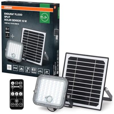 Osram LED-Solar-Außenleuchte Endura Outdoor schwarz mit Flutlicht und Solar-Panel, 5 m langes Kabel, mit Fernbedienung und PIR-Bewegungsmelder, 10 W, 1400 lm, 840, 4000 K Lichtfarbe, EEK A Osram LED-Solar-Außenleuchte Endura Outdoor schwarz mit Flutlicht und Solar-Panel, 5 m langes Kabel, mit Fernbedienung und PIR-Bewegungsmelder, 10 W, 1400 lm, 840, 4000 K Lichtfarbe, EEK A