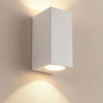 Maxkomfort Wandleuchte Außen UP&DOWN Weiß, IP54 Wetterfeste Wandlampe für 2x GU10, Architektonische Outdoor Wandleuchte aus Aluminium für Hauswand & Fassade Maxkomfort Wandleuchte Außen UP&DOWN Weiß, IP54 Wetterfeste Wandlampe für 2x GU10, Architektonische Outdoor Wandleuchte aus Aluminium für Hauswand & Fassade