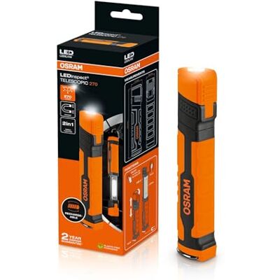 Osram LEDinspect TELESCOPIC 270, wiederaufladbare, ausziehbare LED-Inspektionsleuchte, 270 lm, weiß Osram LEDinspect TELESCOPIC 270, wiederaufladbare, ausziehbare LED-Inspektionsleuchte, 270 lm, weiß