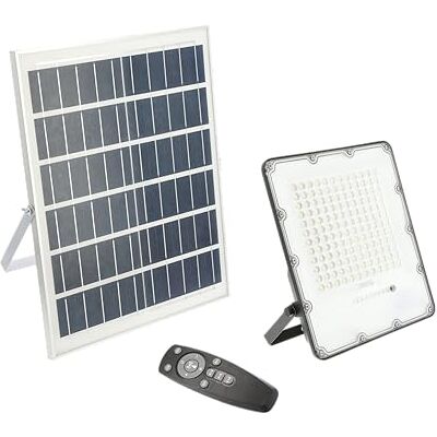 GTV Solar-LED-Strahler BRAVOS Solarlampen für Außen Solar Strahler IP65 Wasserdichte 200W, 2000lm, 6400K, IP65, 120°, Solarpanel, Fernbedienung, Schwarz GTV Solar-LED-Strahler BRAVOS Solarlampen für Außen Solar Strahler IP65 Wasserdichte 200W, 2000lm, 6400K, IP65, 120°, Solarpanel, Fernbedienung, Schwarz
