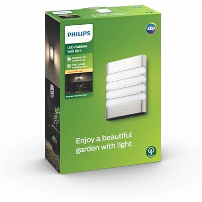 Philips LED Wandaußenleuchte Raccoon, 30W,Edelstahl Philips LED Wandaußenleuchte Raccoon, 30W,Edelstahl