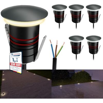 SSC-LUXon JAVO Bodeneinbaustrahler 6x rund grau IP67 warmweiß indirekt Sechs Mini-Bodenspots dunkelgrau mit indirektem, blendfreiem Licht warmweiß, für Wege & Terrasse, wetterfest IP67 SSC-LUXon JAVO Bodeneinbaustrahler 6x rund grau IP67 warmweiß indirekt Sechs Mini-Bodenspots dunkelgrau mit indirektem, blendfreiem Licht warmweiß, für Wege & Terrasse, wetterfest IP67