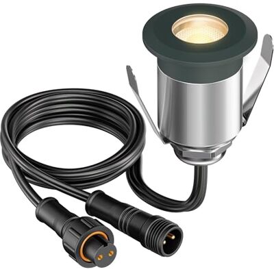 ledscom.de LED Bodeneinbauleuchte BINO für außen, IP67, Edelstahl, Glas, anthrazit, rund, 32mm Ø, warmweiß ledscom.de LED Bodeneinbauleuchte BINO für außen, IP67, Edelstahl, Glas, anthrazit, rund, 32mm Ø, warmweiß