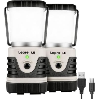 Lepro LE Campinglampe wiederaufladbare, 4 Helligkeiten Dimmbar Weiß, 2 Stück Superhell Tragbar Suchscheinwerfer mit Bügel und Haken, Notfallleuchte für Stromausfällen, Wandern, Notfall, Ausfälle usw Lepro LE Campinglampe wiederaufladbare, 4 Helligkeiten Dimmbar Weiß, 2 Stück Superhell Tragbar Suchscheinwerfer mit Bügel und Haken, Notfallleuchte für Stromausfällen, Wandern, Notfall, Ausfälle usw