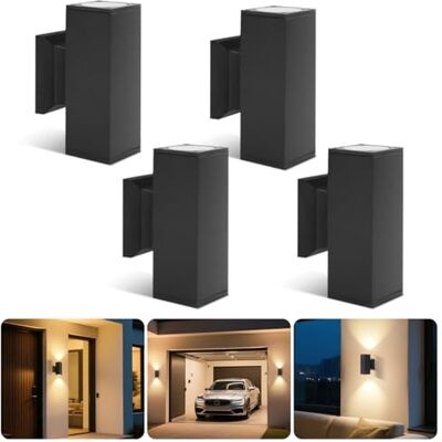 Aigostar LED Wandleuchte Rechteck GU10 Aluminium Up Down Außenwandleuchte Wasserdicht Außenleuchte Außenlampe Wandspot für Innen und Außen, Schwarz(4er-Pack), Keine Glühbirne enthalten Aigostar LED Wandleuchte Rechteck GU10 Aluminium Up Down Außenwandleuchte Wasserdicht Außenleuchte Außenlampe Wandspot für Innen und Außen, Schwarz(4er-Pack), Keine Glühbirne enthalten