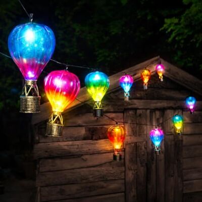 Festive Lights 2,7m Solar Heißluftballon Lichterkette außen mit 10 weißen LEDs bunte Lichterkette Solar aussen Solarlampen outdoor wetterfest Festive Lights 2,7m Solar Heißluftballon Lichterkette außen mit 10 weißen LEDs bunte Lichterkette Solar aussen Solarlampen outdoor wetterfest