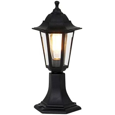 Qazqa classic-antique außen Sockelleuchte, Wegeleuchte, Sockellampe für den Garten New Haven Schwarz, max. 15W, Geeignet für LED, 42.2cm, IP44, Rund Qazqa classic-antique außen Sockelleuchte, Wegeleuchte, Sockellampe für den Garten New Haven Schwarz, max. 15W, Geeignet für LED, 42.2cm, IP44, Rund