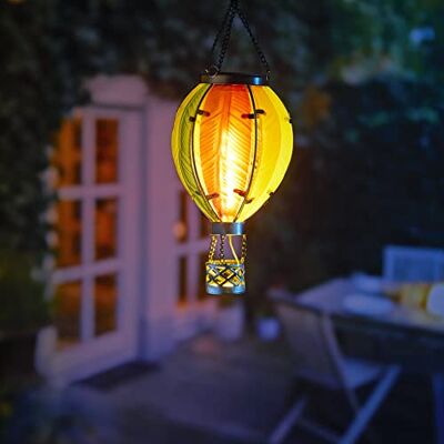 Northpoint Solar Heißluftballon LED Lampe aus echtem Glas – Wetterfeste Hängelaterne für Garten, Balkon & Terrasse – Solar Windlicht mit warmweißem Licht – Outdoor Deko Beleuchtung zum Aufhängen Northpoint Solar Heißluftballon LED Lampe aus echtem Glas – Wetterfeste Hängelaterne für Garten, Balkon & Terrasse – Solar Windlicht mit warmweißem Licht – Outdoor Deko Beleuchtung zum Aufhängen