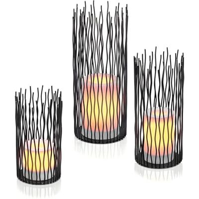 Esotec Solar Dekoleuchte Bamoko, 3er Set, Flackereffekt, Flammeneffekt, Akku, Solarleuchte, Gartendeko Tischdeko, Tischleuchte, Solarlichter, schwarz, Metall, IP44, outdoor, außen, 102246 Esotec Solar Dekoleuchte Bamoko, 3er Set, Flackereffekt, Flammeneffekt, Akku, Solarleuchte, Gartendeko Tischdeko, Tischleuchte, Solarlichter, schwarz, Metall, IP44, outdoor, außen, 102246