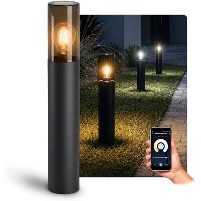 SSC-LUXon VARDA Pollerleuchte schwarz inkl. LED Smarthome Lampe E27 Glühbirne Alexa Vintage warm bis kalt Standleuchte 50 cm IP44 SSC-LUXon VARDA Pollerleuchte schwarz inkl. LED Smarthome Lampe E27 Glühbirne Alexa Vintage warm bis kalt Standleuchte 50 cm IP44