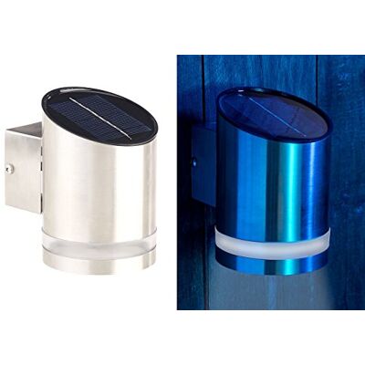 Lunartec Solar Wandleuchte außen: Elegante Solar-LED-Wandleuchte für den Außenbereich, Edelstahl, 20 lm (Außenleuchte Wand, LED für außen, Fluter) Lunartec Solar Wandleuchte außen: Elegante Solar-LED-Wandleuchte für den Außenbereich, Edelstahl, 20 lm (Außenleuchte Wand, LED für außen, Fluter)
