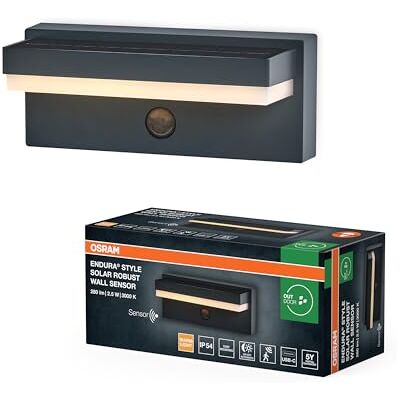 Osram ENDURA STYLE SOLAR+USB ROBUST SENSOR Wall IP54 USB Dark Grey Osram ENDURA STYLE SOLAR+USB ROBUST SENSOR Wall IP54 USB Dark Grey