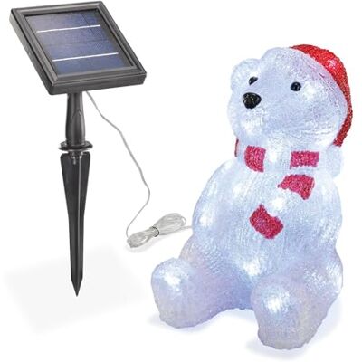Esotec Weihnachtsdeko außen, Weihnachtsfigur Garten Solar Eisbär Willy, Leuchtfigur Weihnachten, Winterdeko Garten, 30 LEDs, H=26cm 102123 Esotec Weihnachtsdeko außen, Weihnachtsfigur Garten Solar Eisbär Willy, Leuchtfigur Weihnachten, Winterdeko Garten, 30 LEDs, H=26cm 102123