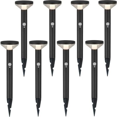 Maclean Solar 8er Pack LED-Leuchte – 3 Modi, Bewegungssensor, IP44, 220 Lumen, 4000K, Li-Ion Akku, Gartenbeleuchtung mit Erdspieß (Schwarz, 8 Stück) Maclean Solar 8er Pack LED-Leuchte – 3 Modi, Bewegungssensor, IP44, 220 Lumen, 4000K, Li-Ion Akku, Gartenbeleuchtung mit Erdspieß (Schwarz, 8 Stück)