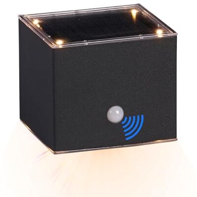 Northpoint LED Solar Wandleuchte mit Bewegungsmelder aus Aluminium Up & Down-Technik warmweiß, Ideal für Eingangsbereiche und Terrassen Würfel Northpoint LED Solar Wandleuchte mit Bewegungsmelder aus Aluminium Up & Down-Technik warmweiß, Ideal für Eingangsbereiche und Terrassen Würfel