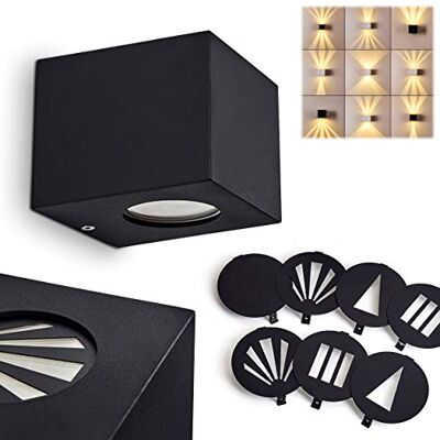 HOFSTEIN LED Außenwandleuchte Jonava, moderne Up&Down Wandlampe aus Kunststoff in Schwarz, Wandleuchte außen mit verstellbarem Lichteffekt für Terrasse/Haustüre, 2x2 Watt, 400 Lumen, 3000 Kelvin, IP44 HOFSTEIN LED Außenwandleuchte Jonava, moderne Up&Down Wandlampe aus Kunststoff in Schwarz, Wandleuchte außen mit verstellbarem Lichteffekt für Terrasse/Haustüre, 2x2 Watt, 400 Lumen, 3000 Kelvin, IP44