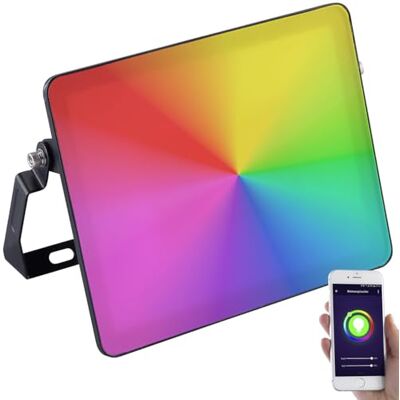 Luminea Home Control RGB Strahler: WLAN-Fluter, RGB-CCT-LEDs, App, Sprachsteuerung, 3.750 lm, 50 W, IP65 (RGBW-Strahler, WLAN LED, Mini) Luminea Home Control RGB Strahler: WLAN-Fluter, RGB-CCT-LEDs, App, Sprachsteuerung, 3.750 lm, 50 W, IP65 (RGBW-Strahler, WLAN LED, Mini)