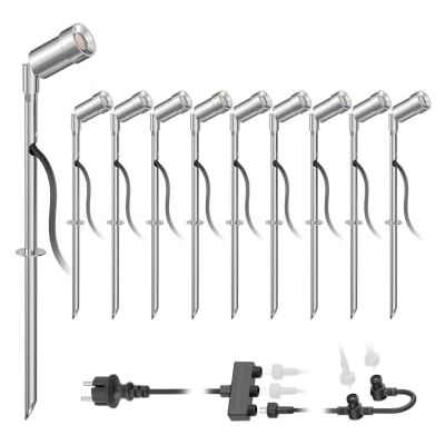 ledscom.de LED Gartenstrahler Spico mit Erdspieß für außen IP44 je 105lm warm-weiß 10er Set ledscom.de LED Gartenstrahler Spico mit Erdspieß für außen IP44 je 105lm warm-weiß 10er Set