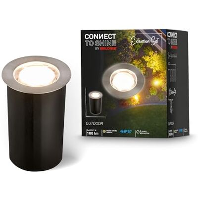 BRILONER Connect to Shine 12V Gartensystem LED Bodeneinbaustrahler, Erweiterung, IP67, warmweißes Licht, Gartenbeleuchtung, Bodeneinbauleuchten, Terrassenbeleuchtung, 4,5x6,6 cm, Silberfarbig BRILONER Connect to Shine 12V Gartensystem LED Bodeneinbaustrahler, Erweiterung, IP67, warmweißes Licht, Gartenbeleuchtung, Bodeneinbauleuchten, Terrassenbeleuchtung, 4,5x6,6 cm, Silberfarbig