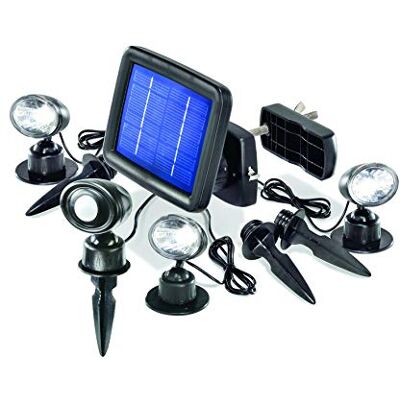 Esotec Solarstrahler Set 3 Spots, Gartenstrahler mit Bewegungsmelder 102144 Solarstrahler 3er Set, PIR 90°/6m, 3x LED 6000K 90lm, 3m Kabel je Spot, 1Wp Polykristallin, NiMh Akku wechselbar, IP44 Esotec Solarstrahler Set 3 Spots, Gartenstrahler mit Bewegungsmelder 102144 Solarstrahler 3er Set, PIR 90°/6m, 3x LED 6000K 90lm, 3m Kabel je Spot, 1Wp Polykristallin, NiMh Akku wechselbar, IP44