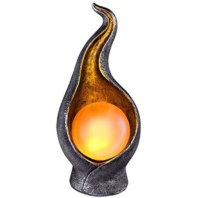 GLOBO Außen SOLAR Tisch Leuchten Steh Lampen Garten Terrassen Stand Strahler Balkon Deko Beleuchtung, Farbe:silber Flamme H 26.5 cm GLOBO Außen SOLAR Tisch Leuchten Steh Lampen Garten Terrassen Stand Strahler Balkon Deko Beleuchtung, Farbe:silber Flamme H 26.5 cm