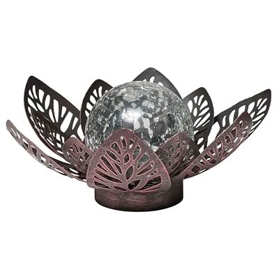 Northpoint LED Lotus Wasserlilie Timer Metall Glaskugel Stanzmuster Solar Batterie Garten Außenbereich Teichbeleuchtung (Solar braun mit Muster) Northpoint LED Lotus Wasserlilie Timer Metall Glaskugel Stanzmuster Solar Batterie Garten Außenbereich Teichbeleuchtung (Solar braun mit Muster)