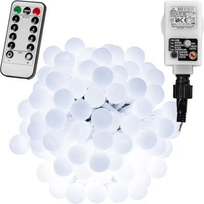 VOLTRONIC LED Partylichterkette, innen und außen, IP44, Fernbedienung, Größen- und Farbwahl, 50 LEDs, kaltweiß VOLTRONIC LED Partylichterkette, innen und außen, IP44, Fernbedienung, Größen- und Farbwahl, 50 LEDs, kaltweiß