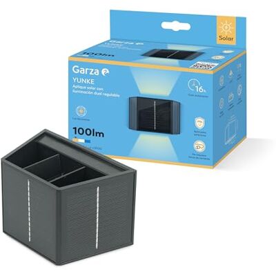 Garza – LED-Solar-Außenwandleuchte 100 lm, 2700 K, Dual-Up- und Down-Beleuchtung – Dämmerungssensor, IP54, 16 Stunden Autonomie, einstellbarer Winkel, Wandinstallation Garza – LED-Solar-Außenwandleuchte 100 lm, 2700 K, Dual-Up- und Down-Beleuchtung – Dämmerungssensor, IP54, 16 Stunden Autonomie, einstellbarer Winkel, Wandinstallation