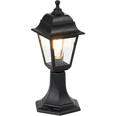 Qazqa classic-antique außen Sockelleuchte, Wegeleuchte, Sockellampe für den Garten Capital Schwarz, max. 15W, Geeignet für LED, 41.5cm, IP44 Qazqa classic-antique außen Sockelleuchte, Wegeleuchte, Sockellampe für den Garten Capital Schwarz, max. 15W, Geeignet für LED, 41.5cm, IP44