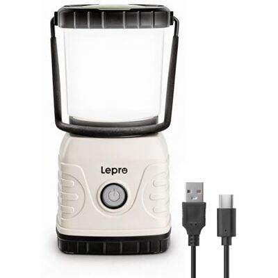 Lepro LED Camping Lampe USB wiederaufladbar, 4 Modi, 1300 Lumen, Weiß Campinglampe mit 3600 mAh Powerbank IPX4,USB-Kabel im Lieferumfang enthalten,für Hurrikan-Notfälle,Wandern,Zuhause und mehr Lepro LED Camping Lampe USB wiederaufladbar, 4 Modi, 1300 Lumen, Weiß Campinglampe mit 3600 mAh Powerbank IPX4,USB-Kabel im Lieferumfang enthalten,für Hurrikan-Notfälle,Wandern,Zuhause und mehr