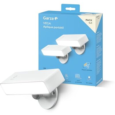 Garza Set 1+1 Tragbare LED-Wandleuchte Vega 2W 240lm, Dimmbares Licht 4000K, Akku 3000mAh bis zu 30 Tage, USB-C, Kabellose Installation, Weißes Design Garza Set 1+1 Tragbare LED-Wandleuchte Vega 2W 240lm, Dimmbares Licht 4000K, Akku 3000mAh bis zu 30 Tage, USB-C, Kabellose Installation, Weißes Design