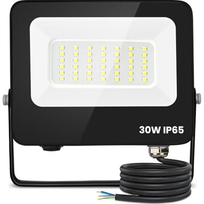 Aigostar LED Strahler außen 30W Kaltweiss 6500K 2450 Lumen Scheinwerfer IP65 Wasserdicht Außenstrahler für Hell Garten Garage Sportplatz Hof Fluter Aigostar LED Strahler außen 30W Kaltweiss 6500K 2450 Lumen Scheinwerfer IP65 Wasserdicht Außenstrahler für Hell Garten Garage Sportplatz Hof Fluter