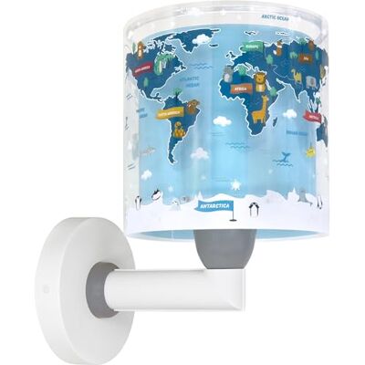 Dalber kinder Wandlampe, Kinderlampe Wandleuchte Kids World Weltkarte Planet Erde, 40679, E27, Blau Dalber kinder Wandlampe, Kinderlampe Wandleuchte Kids World Weltkarte Planet Erde, 40679, E27, Blau