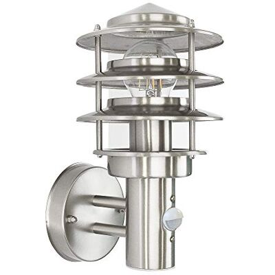 Maxkomfort Außenleuchte Wandleuchte Wandlampe Gartenleuchte IP44 aus Edelstahl und Glas E27 mit Bewegungsmelder 249A1 Maxkomfort Außenleuchte Wandleuchte Wandlampe Gartenleuchte IP44 aus Edelstahl und Glas E27 mit Bewegungsmelder 249A1