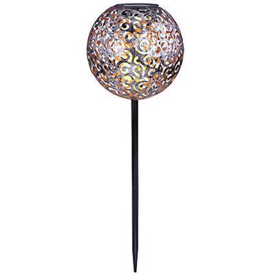 GLOBO Solarleuchte Solarkugel für Außen silberfarben Stecklampe Garten orientalische Kugel, mit Lichteffekt und Erdspieß, 1x LED 3000 Kelvin, DxH 18,5x54 cm GLOBO Solarleuchte Solarkugel für Außen silberfarben Stecklampe Garten orientalische Kugel, mit Lichteffekt und Erdspieß, 1x LED 3000 Kelvin, DxH 18,5x54 cm