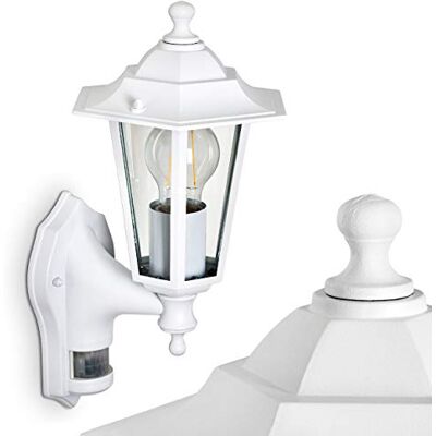 HOFSTEIN Außenwandleuchte Loria, Außenwandlampe aus Metall/Glas in Weiß/Klar, Wandleuchte Up im Retro/Vintage/Landhaus-Design, E27, IP44, Eingangsbereich, Terrasse, Haustür, Hof HOFSTEIN Außenwandleuchte Loria, Außenwandlampe aus Metall/Glas in Weiß/Klar, Wandleuchte Up im Retro/Vintage/Landhaus-Design, E27, IP44, Eingangsbereich, Terrasse, Haustür, Hof
