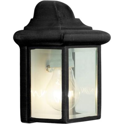 Lightbox Außen Wandlampe mit Glas Regenschutz- flach in Schwarz klassische Outdoor Wandleuchte für den Hauseingang 22 x 15 x 12 cm E27, max. 40 W aus Metall/Glas Lightbox Außen Wandlampe mit Glas Regenschutz- flach in Schwarz klassische Outdoor Wandleuchte für den Hauseingang 22 x 15 x 12 cm E27, max. 40 W aus Metall/Glas