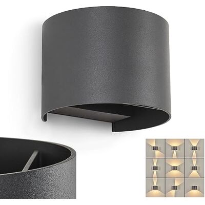 HOFSTEIN LED Außenwandleuchte Tamarin, moderne Wandlampe aus Metall in Anthrazit, Wandleuchte außen m. verstellbarem Up&Down Lichteffekt für Terrasse/Haustür/Hof, 6 Watt, 308 Lumen, 3000 Kelvin, IP54 HOFSTEIN LED Außenwandleuchte Tamarin, moderne Wandlampe aus Metall in Anthrazit, Wandleuchte außen m. verstellbarem Up&Down Lichteffekt für Terrasse/Haustür/Hof, 6 Watt, 308 Lumen, 3000 Kelvin, IP54