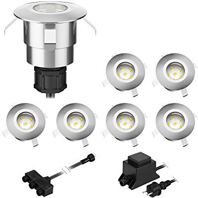 ledscom.de LED Boden-Einbauleuchte Atria für außen Aluminium warm-weiß, je 14lm, IP65, 40mm Ø 7er Set ledscom.de LED Boden-Einbauleuchte Atria für außen Aluminium warm-weiß, je 14lm, IP65, 40mm Ø 7er Set