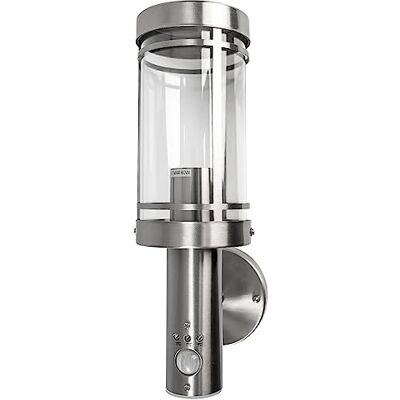Grafner Edelstahl Wandlampe silber, Bewegungsmelder, IP44, E27 Fassung, ideal für smarte LED-Leuchtmittel, Klarlack-Beschichtung, Wandleuchte Wand Lampe Außen Außenwandleuchte spritzwassergeschützt Grafner Edelstahl Wandlampe silber, Bewegungsmelder, IP44, E27 Fassung, ideal für smarte LED-Leuchtmittel, Klarlack-Beschichtung, Wandleuchte Wand Lampe Außen Außenwandleuchte spritzwassergeschützt