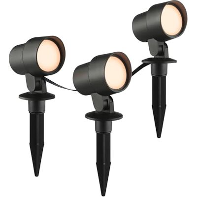 Brilliant Außenleuchte Kamara Gartenspieß 3er Set in schwarz dimmbare Außenlampe mit RBG, CCT Farbtemperatur einstellbar Tuya Smart kompatibel, per App steuerbar LED Gartenstrahler mit IP44 Brilliant Außenleuchte Kamara Gartenspieß 3er Set in schwarz dimmbare Außenlampe mit RBG, CCT Farbtemperatur einstellbar Tuya Smart kompatibel, per App steuerbar LED Gartenstrahler mit IP44