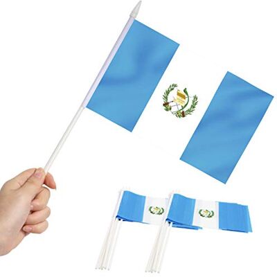 Anley Guatemala Mini Flag 12er Pack Handgehaltene kleine guatemaltekische Miniaturflaggen am Stick lichtbeständige und lebendige Farben 5.5 x 8 Zoll mit massiver Stange und Speerspitze Anley Guatemala Mini Flag 12er Pack Handgehaltene kleine guatemaltekische Miniaturflaggen am Stick lichtbeständige und lebendige Farben 5.5 x 8 Zoll mit massiver Stange und Speerspitze