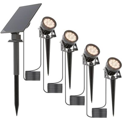 HOFTRONIC 4er Troy Solar Gartenstrahler Separates Solarpanel 3000K Warmweiß Licht IP65 Wasserdicht 150 Lumen Inkl. Dämmeringsschalter Solar Strahler außen Außenstrahler HOFTRONIC 4er Troy Solar Gartenstrahler Separates Solarpanel 3000K Warmweiß Licht IP65 Wasserdicht 150 Lumen Inkl. Dämmeringsschalter Solar Strahler außen Außenstrahler
