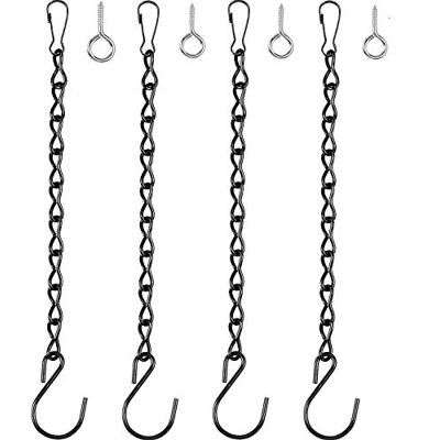 Super 4er Set Stahl Kette mit S Haken und Karabiner Ersetztbar Schraubhaken zum Aufhängen für Vogelhaus Vogelfutterhaus Wildvogelfutter Nistkasten Blumenampel Laternen Windlicht mit Henkel Super 4er Set Stahl Kette mit S Haken und Karabiner Ersetztbar Schraubhaken zum Aufhängen für Vogelhaus Vogelfutterhaus Wildvogelfutter Nistkasten Blumenampel Laternen Windlicht mit Henkel