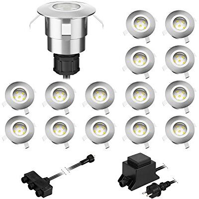 ledscom.de LED Boden-Einbauleuchte Atria für außen Aluminium warm-weiß, je 14lm, IP65, 40mm Ø 15er Set ledscom.de LED Boden-Einbauleuchte Atria für außen Aluminium warm-weiß, je 14lm, IP65, 40mm Ø 15er Set