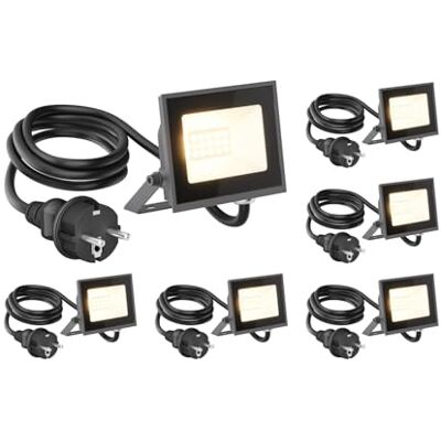 ledscom.de 6x LED Wandstrahler/Gartenstrahler OZIN, IP65, Stecker, anthrazit, 10 W, 811 lm, warmweiß ledscom.de 6x LED Wandstrahler/Gartenstrahler OZIN, IP65, Stecker, anthrazit, 10 W, 811 lm, warmweiß