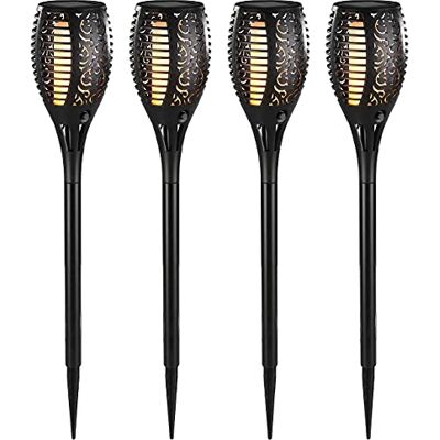 Lunartec Solar Gartenfackel: 4er-Set LED-Solar-Gartenfackeln mit Flammen-Effekt und Akku, 58 cm (LED Fackeln mit Flammeneffekt, Gartenfackel, Flamme) Lunartec Solar Gartenfackel: 4er-Set LED-Solar-Gartenfackeln mit Flammen-Effekt und Akku, 58 cm (LED Fackeln mit Flammeneffekt, Gartenfackel, Flamme)