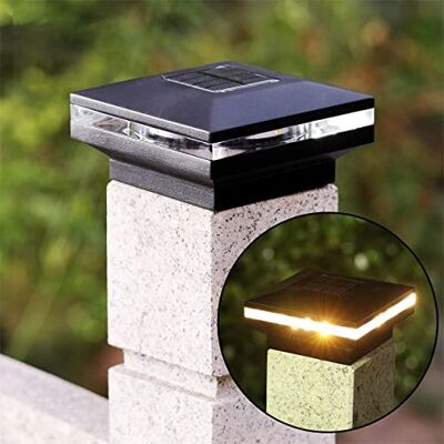 Bonetti 2er Set Solar Zaunbeleuchtung für 9 x 9 cm Standardpfosten, wetterfeste Pfostenkappen mit warm-weißen LEDs für tolle Lichtakzente und Orientierungshilfe Bonetti 2er Set Solar Zaunbeleuchtung für 9 x 9 cm Standardpfosten, wetterfeste Pfostenkappen mit warm-weißen LEDs für tolle Lichtakzente und Orientierungshilfe